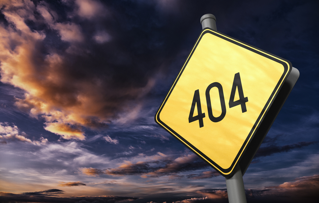 404 Not Found - Road Sign