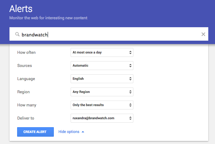 google alerts is a great beginners tool