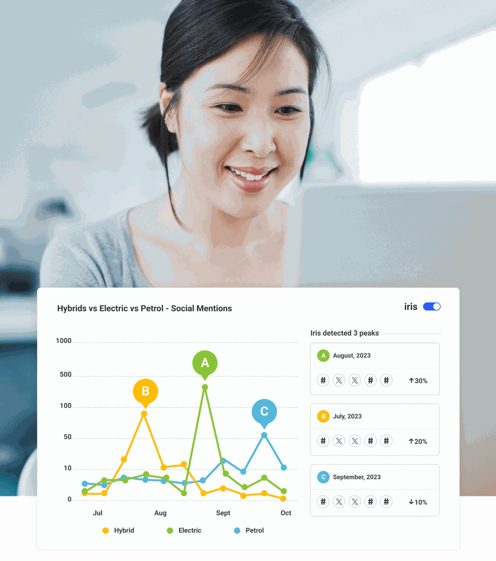 Smiling woman looking at the screen of her laptop