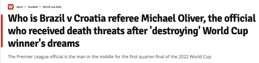 Wales Online speaks about a World Cup referee