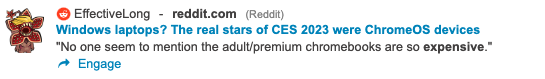 A Reddit comment on the CES 2023 show