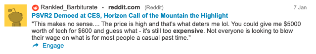 A Redditor commenting on the CES 2023 show
