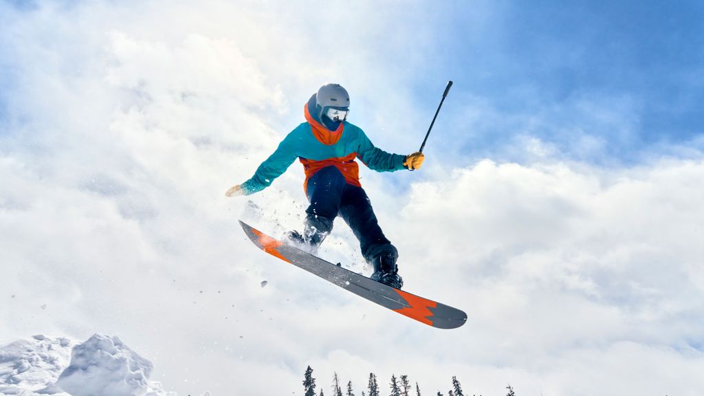 Snowboarding action shot