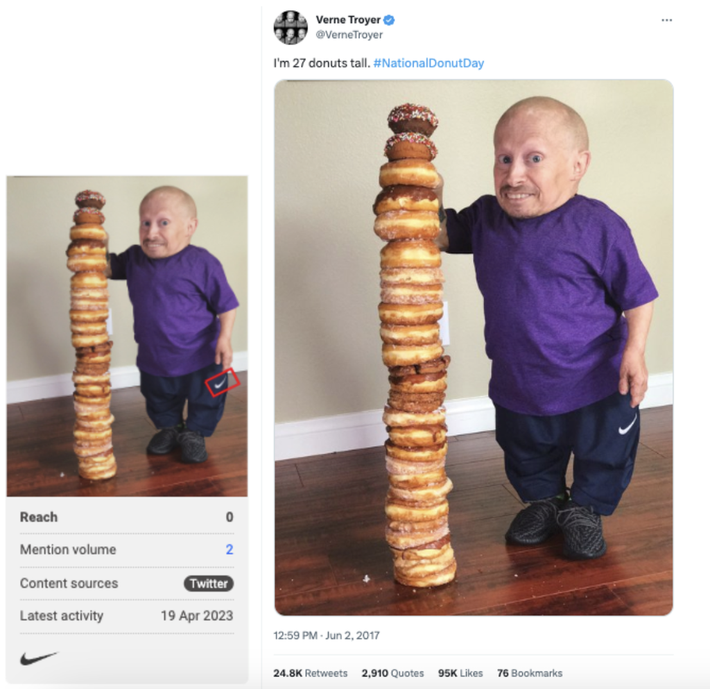 Brandwatch Image Insights show Nike generating free brand exposure