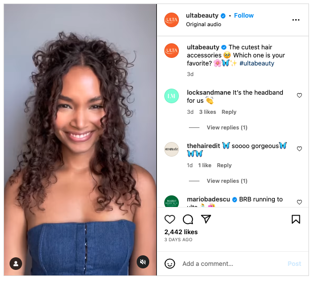 Ulta Beauty Instagram post