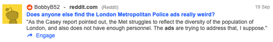 Screenshot shows comment on Reddit about ads