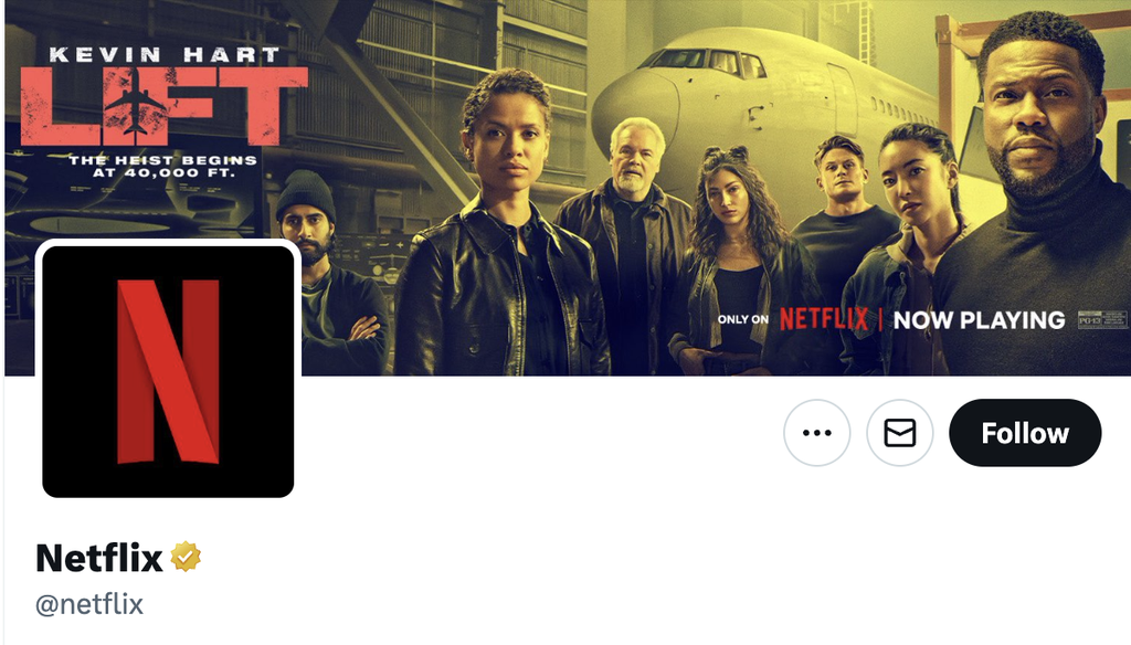 Screenshot shows cover picture from Netflix on their X profile page.