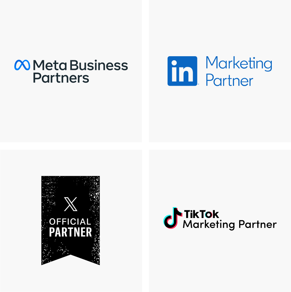 Meta business partners, linkedin marketing partner, X official partner, tik tok marketing partner