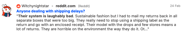 A Redditor is discussing bad return policies in a thread about retail returns