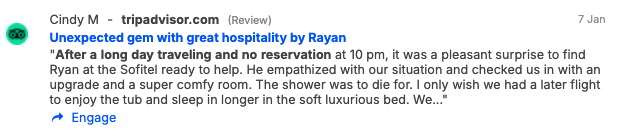 Consumer reviews a luxury experience at a hotel 2