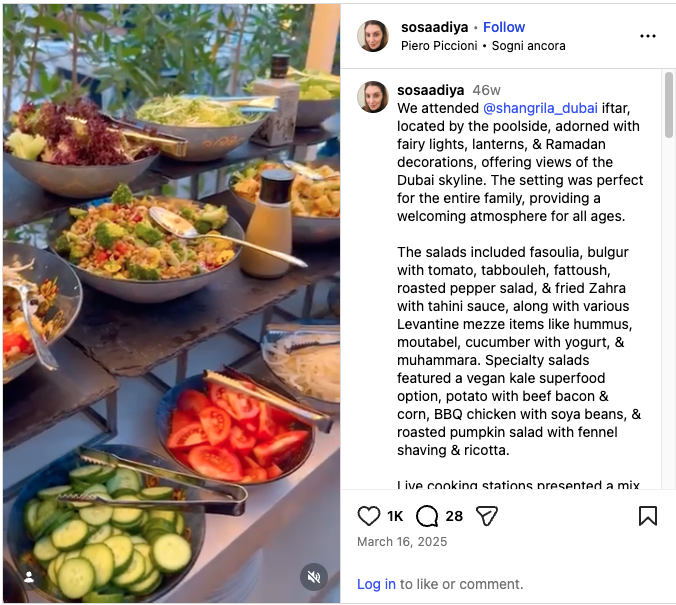 Positive Iftar hotel experience