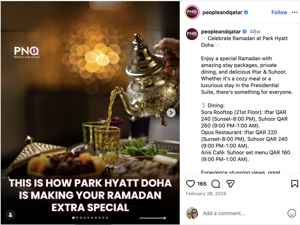 Ramadan, ticketed experience