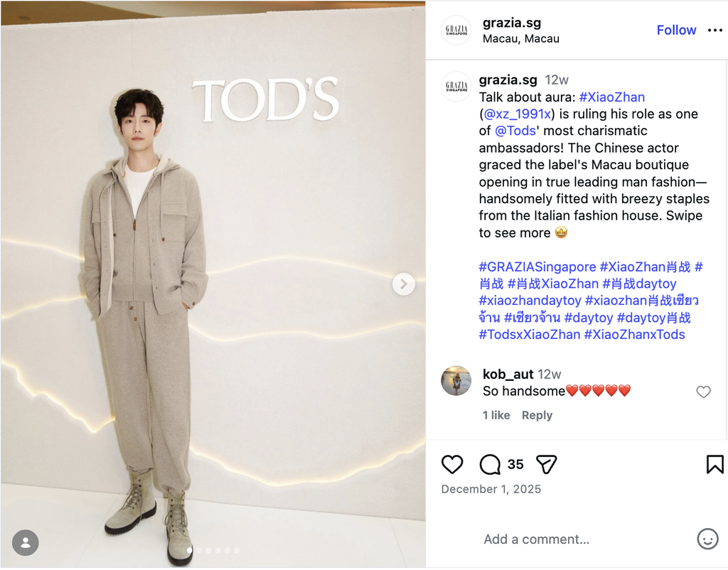 Xiao Zhan becomes an ambassador for Tod's