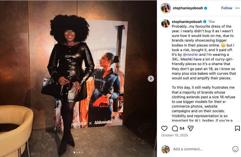 Consumer calls for better size representation in fashion.