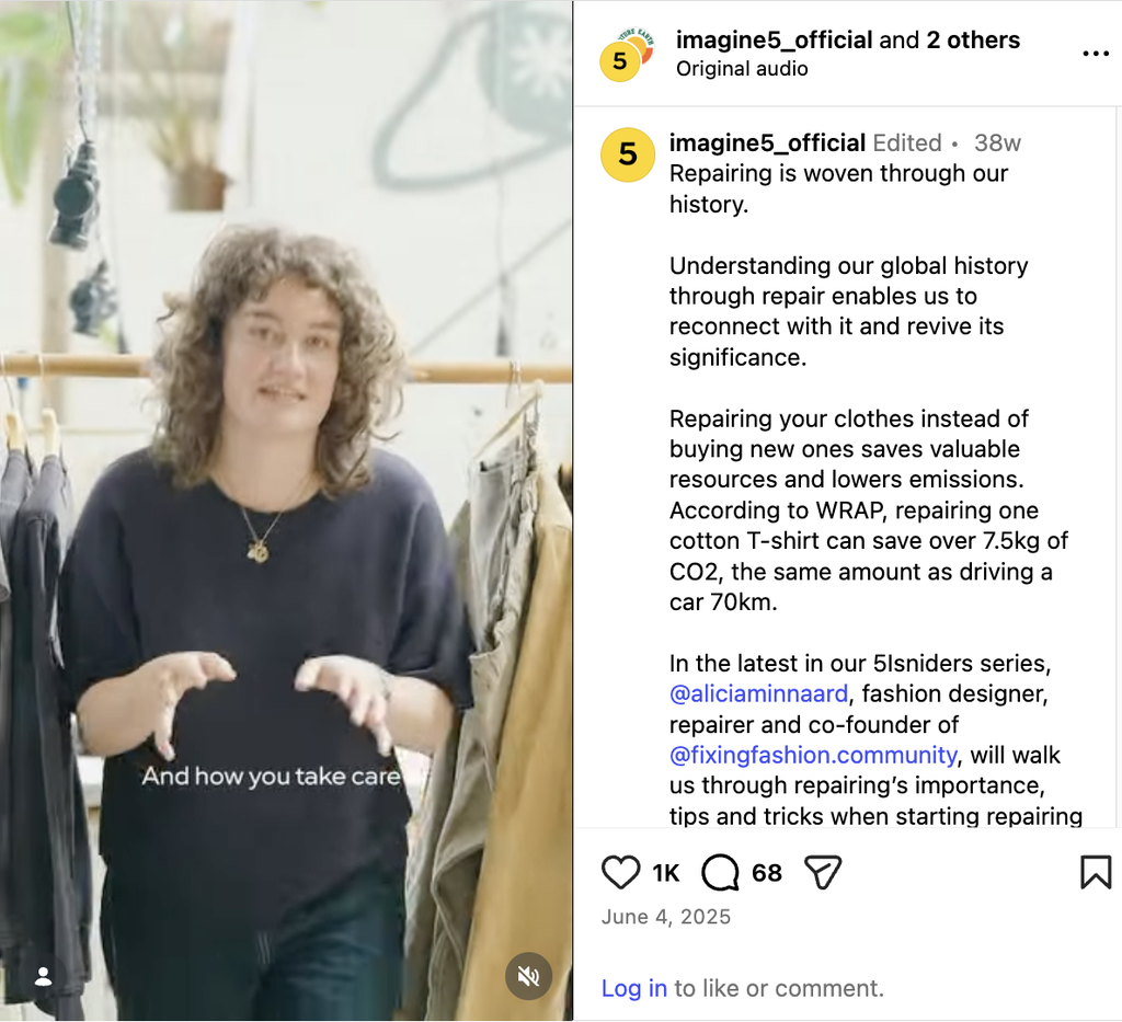 Video talks about why repairing your clothes matters more than ever